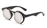 Classic Small Retro Steampunk Circle Flip Up Glasses/Sunglasses Cool Retro New Model