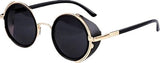 v2018 Cyber Goggles Vintage Retro Blinder Steampunk Sunglasses 50s Round Glasses