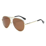 Pilot Style Driving Polarized Sunglasses With Reflective Color Mirror Lens Metal Frame Aviator Sunglasses for Men and Women