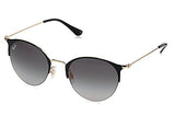 Half Rim Round Sunglasses in Gold Black RB3578 50mm.