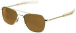 23K Gold Bayonet Cosmetan Brown Glass Lens Sunglasses USMC USAF USN