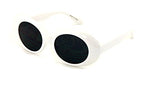 Vintage Sunglasses UV400 Bold Retro Oval Mod Thick Frame Sunglasses Clout Goggles with Dark Round Lens