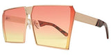 Elite Oversized Flat Top Metal Square Sleek Retro Mirrored Oceanic Lens Sunglasses