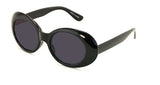 Vintage Sunglasses UV400 Bold Retro Oval Mod Thick Frame Sunglasses Clout Goggles with Dark Round Lens