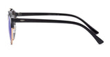 Classic Half Frame Mirrored Round Lens Double Bridge Sunglasses Eyewear