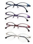 4-Pack Half-Rim Cat-eye Style Reading Glasses with Spring Hinges