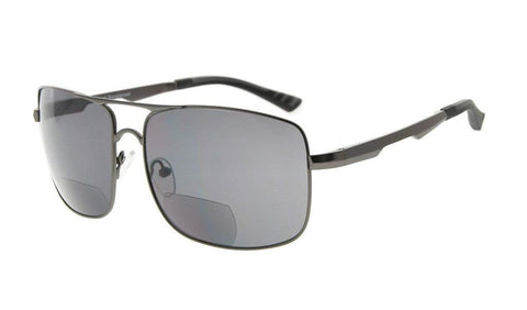 Bifocal Sunglasses Reading Sunglasses Sunreaders Men (Gunmetal, +3.50)