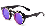 Classic Small Retro Steampunk Circle Flip Up Glasses/Sunglasses Cool Retro New Model