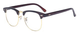 Classic Horn Rimmed Half Frame Clear Lens Sunglasses
