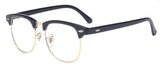 Classic Horn Rimmed Half Frame Clear Lens Sunglasses