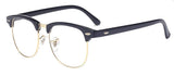 Classic Horn Rimmed Half Frame Clear Lens Sunglasses