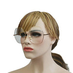 /Oversized Metal Geometric Pentagon Gradient Color Lens Hippie Sunglasses -yhl