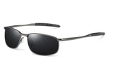 Rectangular Sunglasses For Men With Metal Frame Polarized Retro Square Sunglasses Ultra Light