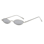 Vintage Slender Oval Sunglasses Small Metal Frame Candy Colors Mens Womens
