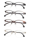 4-Pack Half-Rim Reading Glasses with Spring Hinges