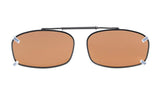 Metal Frame Rim Polarized Lens Clip On Sunglasses 2x1 1/4