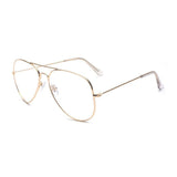 Classic Metal Aviator Clear Lens Glasses Frame Eyewear