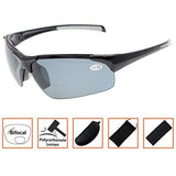 Bifocal Sunglasses with Wrap-Around Sport Design Half Frame Outdoor readingglasses