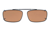 Metal Frame Rim Polarized Lens Clip On Sunglasses 2 1/8x1 5/16