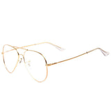Classic Vintage Memory Metal Aviator Clear Lens Glasses Non-Prescription