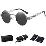 John Lennon Round Sunglasses Steampunk Metal Frame