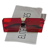 Elite Oversized Flat Top Metal Square Sleek Retro Mirrored Oceanic Lens Sunglasses