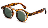 Classic Small Retro Steampunk Circle Flip Up Glasses/Sunglasses Cool Retro New Model