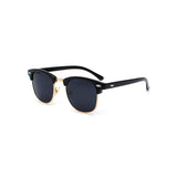 Classic Polarized Sunglasses Semi Rimless Retro Rivets Brand Designer