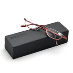 Vintage Alloy Semi Rimless Reading Glasses Men Women Half Frame Slim Glasses with Stylish Case T0340