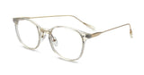 Vintage Retro Metal Temple Horn Rimmed Clear Lens Prescription Glasses