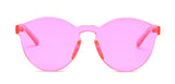 My Shades - Transparent Solid Color Flat Lens Retro Round Sunglasses