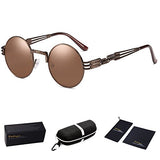 John Lennon Round Sunglasses Steampunk Metal Frame