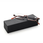 Vintage Alloy Semi Rimless Reading Glasses Men Women Half Frame Slim Glasses with Stylish Case T0340