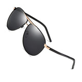 Mens Womens Polarized Sunglasses 100% UV400 Protection Aviator Black Sun Glasses