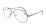 Spring Hinges Polycarbonate Lens Pilot BiFocal Reading Glasses +2.0