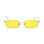 /Unisex Small Rectangle Red lens Yellow Metal Frame Clear Lens Sun Glasses