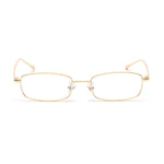 /Unisex Small Rectangle Red lens Yellow Metal Frame Clear Lens Sun Glasses