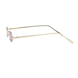 Vintage Slender Oval Sunglasses Small Metal Frame Candy Colors Mens Womens