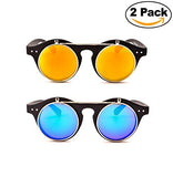 Classic Small Retro Steampunk Circle Flip Up Glasses/Sunglasses Cool Retro New Model