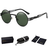 John Lennon Round Sunglasses Steampunk Metal Frame