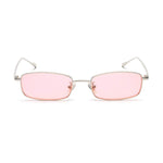 /Unisex Small Rectangle Red lens Yellow Metal Frame Clear Lens Sun Glasses