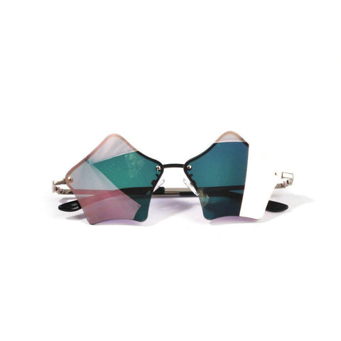 /Super Cute Star Shape Rimless Sunglasses Metal Frame Transparent Candy Color Eyewear