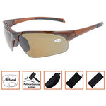Bifocal Sunglasses with Wrap-Around Sport Design Half Frame Outdoor readingglasses