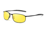 Rectangular Sunglasses For Men With Metal Frame Polarized Retro Square Sunglasses Ultra Light