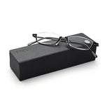 Vintage Alloy Semi Rimless Reading Glasses Men Women Half Frame Slim Glasses with Stylish Case T0340