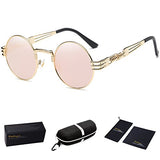 John Lennon Round Sunglasses Steampunk Metal Frame