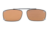 Metal Frame Rim Polarized Lens Clip On Sunglasses 2 1/8x1 5/16