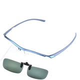 Pure Titanium Glasses Frame For Men Sport Eyeglasses With Polarized Driving Clip-on