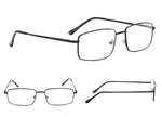 3-pack Large Rectangular Reading Glasses with Spring Temple for Men
