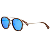 Aviator Wood Sunglasses With Polarized Lens 100% UV400 Protection